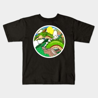 Dragon in Great Wall China Kids T-Shirt